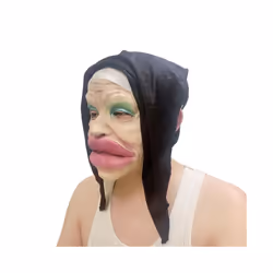 Halloween Funny Ugly Face Mask Large Thick Sexy Lips Cosplay Full Face - Ugly Face Mask