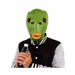 Funny Green Fish Head Mask Halloween Adult Carnival Party Cosplay Costume - Green Fish