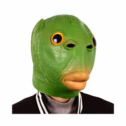 Funny Green Fish Head Mask Halloween Adult Carnival Party Cosplay Costume - Green Fish