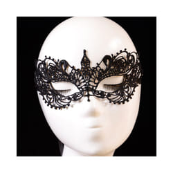 Women Hollow Lace Mask Sexy Cosplay Prom Party Face Mask Props Costume - Black