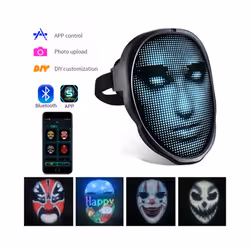 Bluetooth APP Control Smart LED Face Masks Programmable Change Face DIY - USB Charging Ver