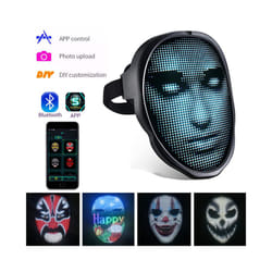 Bluetooth APP Control Smart LED Face Masks Programmable Change Face DIY - USB Charging Ver