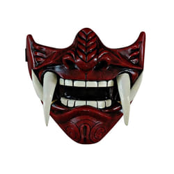 Japanese Samurai Oni Demon Mask Cosplay Horror Prajna Hannya Evil Killer - Red