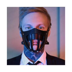 Men Sexy Rabbit Mask Sex Cosplay Leather Waterproof Mask Halloween Party - White