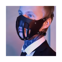 Men Sexy Rabbit Mask Sex Cosplay Leather Waterproof Mask Halloween Party - White