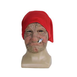 Funny Smoking Granny Old Nana Latex Mask Lady Grandma With Wrinkled Face - Old Nana mask