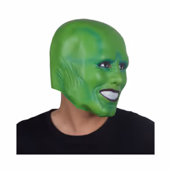 The Mask Funny Green Latex Mask Jim Carrey Movie Cosplay Headgear Halloween - a