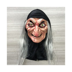 Halloween Witch Mask Cosplay Scary Ghost Face Sorceress Old Nana Grandma - witch mask