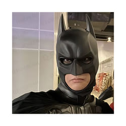 Bat Full Face Mask Full Head Latex Dark Knight Cosplay Headgear Halloween - White
