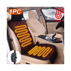 Plush Car Seat Cover Set Universal Pink Seat Cushion Auto Seat Protector - Heated Black 1pc