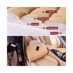 Plush Car Seat Cover Set Universal Pink Seat Cushion Auto Seat Protector - Heated Pink 2pcs