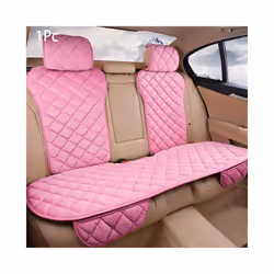 Plush Car Seat Cover Set Universal Pink Seat Cushion Auto Seat Protector - Rear Light Pink 1pc