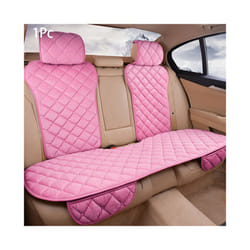 Plush Car Seat Cover Set Universal Pink Seat Cushion Auto Seat Protector - Rear Light Pink 1pc