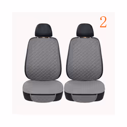 Flax Car Seat Cover Protector Universal Linen Front Rear Back Cushion - 2 front gray