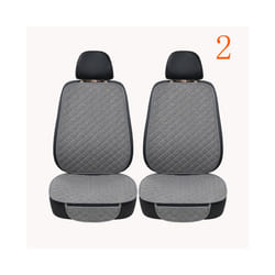 Flax Car Seat Cover Protector Universal Linen Front Rear Back Cushion - 2 front gray