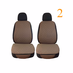 Flax Car Seat Cover Protector Universal Linen Front Rear Back Cushion - 2 front coffee