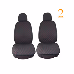 Flax Car Seat Cover Protector Universal Linen Front Rear Back Cushion - 2 front black red