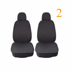 Flax Car Seat Cover Protector Universal Linen Front Rear Back Cushion - 2 front black yellow
