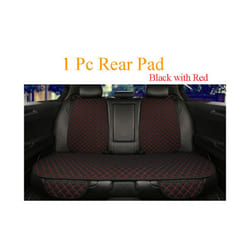 Flax Car Seat Cover Protector Universal Linen Front Rear Back Cushion - 1 rear black red