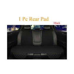 Flax Car Seat Cover Protector Universal Linen Front Rear Back Cushion - 1 rear black