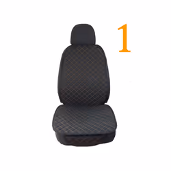 Flax Car Seat Cover Protector Universal Linen Front Rear Back Cushion - 1 front black yellow