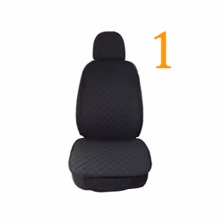 Flax Car Seat Cover Protector Universal Linen Front Rear Back Cushion - 1 front black