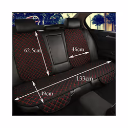 Flax Car Seat Cover Protector Universal Linen Front Rear Back Cushion - 1 front black