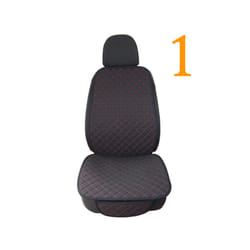 Flax Car Seat Cover Protector Universal Linen Front Rear Back Cushion - 1 front black red