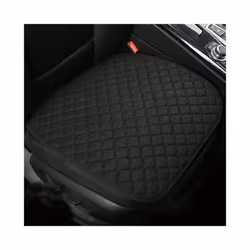 Flax Car Seat Cover Protector Universal Linen Front Rear Back Cushion - 1 black pad