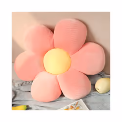 Stuffed Six Petal Flower Cushion Girly Room Decor Sunflower Pillow Bay - 45X45cm, pink-Yellow