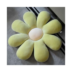 Stuffed Six Petal Flower Cushion Girly Room Decor Sunflower Pillow Bay - 45X45cm, green-white