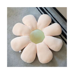 Stuffed Six Petal Flower Cushion Girly Room Decor Sunflower Pillow Bay - 45X45cm, white-green