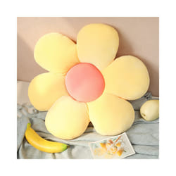 Stuffed Six Petal Flower Cushion Girly Room Decor Sunflower Pillow Bay - 45X45cm, yellow-pink