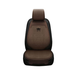 Car Front Rear Auto Seat Protector Car Chair Protector Pad Linen Fabric - Coffee 1 seat