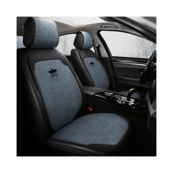 Car Front Rear Auto Seat Protector Car Chair Protector Pad Linen Fabric - green 1 seat