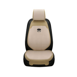 Car Front Rear Auto Seat Protector Car Chair Protector Pad Linen Fabric - Beige 1 seat