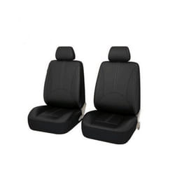 Car Seat Cover PU Leather Universal Car Front Seat Covers Accessories - PQ216-2SeatBlack