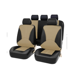 Car Seat Cover PU Leather Universal Car Front Seat Covers Accessories - PQ170-5SeatBeige