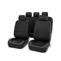 Car Seat Cover PU Leather Universal Car Front Seat Covers Accessories - PQ216-5SeatBlack