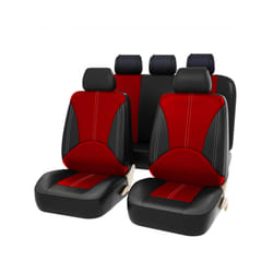 Car Seat Cover PU Leather Universal Car Front Seat Covers Accessories - PQ170-5SeatRed