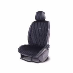 Suede car seat cushion Plush flocking cloth 3D honeycomb grid General - black-black 1pc