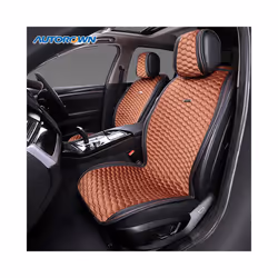 Suede car seat cushion Plush flocking cloth 3D honeycomb grid General - beige   2pc