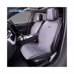 Suede car seat cushion Plush flocking cloth 3D honeycomb grid General - brown  2pc