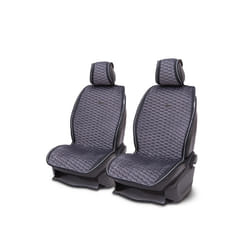 Suede car seat cushion Plush flocking cloth 3D honeycomb grid General - gray   2pc