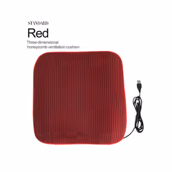Car Seat Ventilation Cushion 12V USB Summer Fan Blower Single Cooling - Red