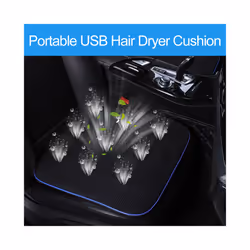 Car Seat Ventilation Cushion 12V USB Summer Fan Blower Single Cooling - Khaki