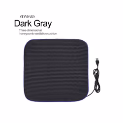 Car Seat Ventilation Cushion 12V USB Summer Fan Blower Single Cooling - Dark gray