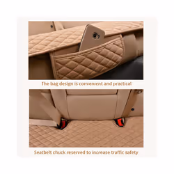 Car Seat Cover Gray Universal Protector Linen Front Back Flax Automobile - beige 3 piece