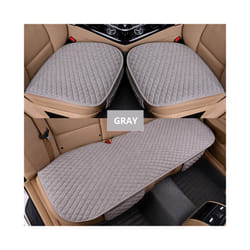 Car Seat Cover Gray Universal Protector Linen Front Back Flax Automobile - gray 3 piece