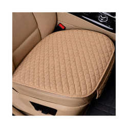 Car Seat Cover Gray Universal Protector Linen Front Back Flax Automobile - beige front 1 piece